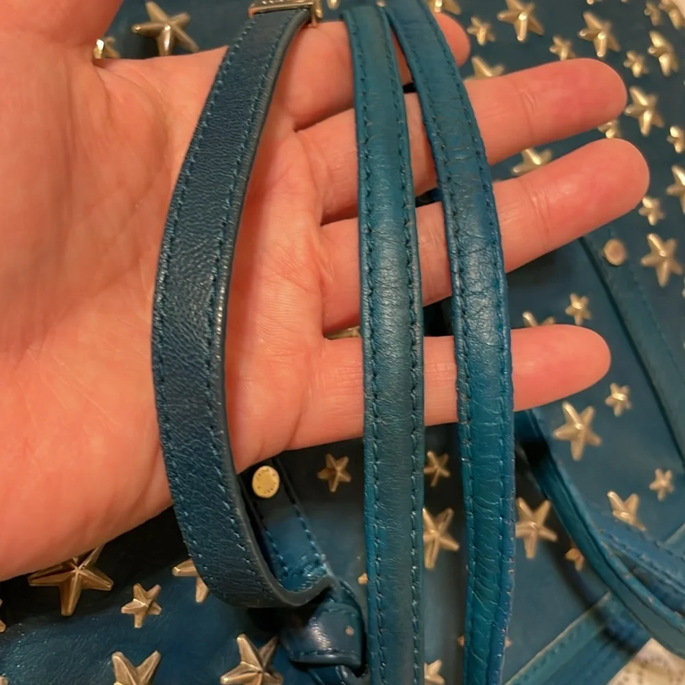 Jimmy Choo Teal Star-Studded Tote